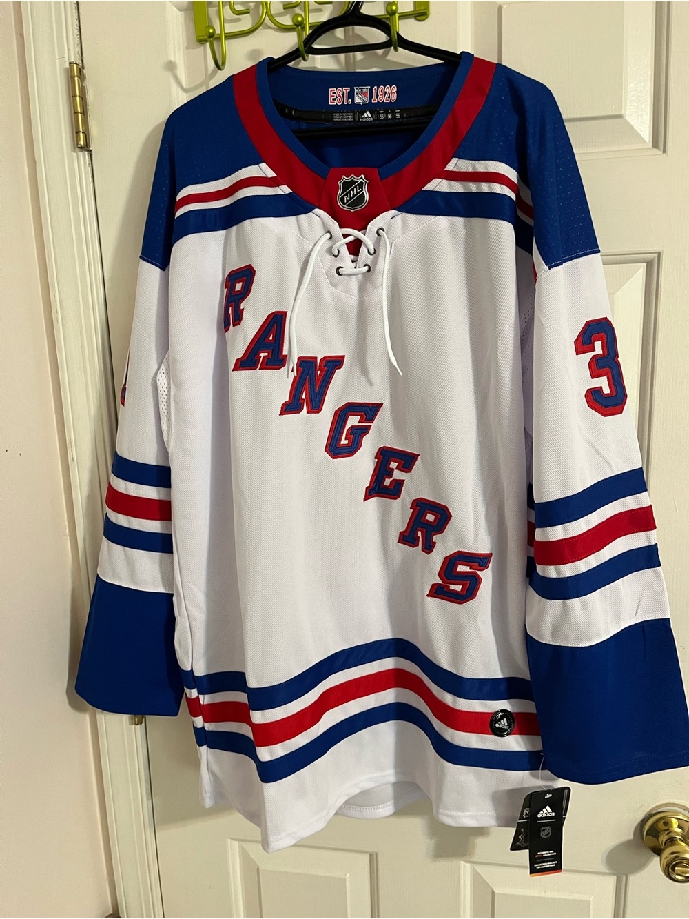 NWT 2017 Adidas New York Rangers Igor Shesterkin Away Jersey Sz 56 XXL Climalite